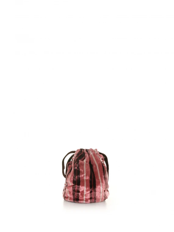 Bucket bag with tassels and chain