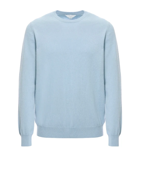 Maglione Girocollo Azzurro in Cashmere Malo