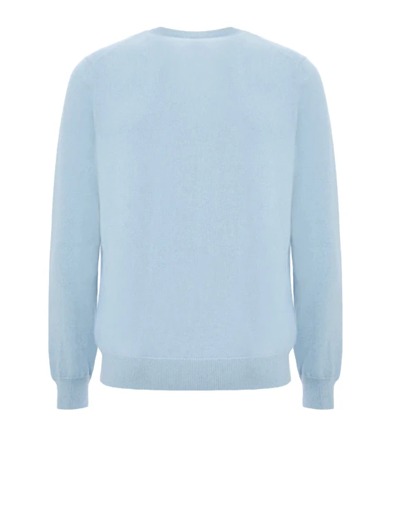 Maglione Girocollo Azzurro in Cashmere