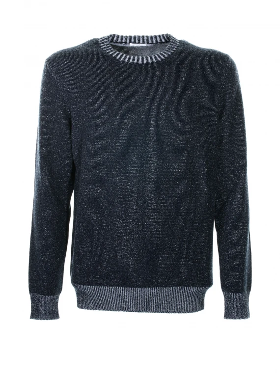 Round neck sweater in wool