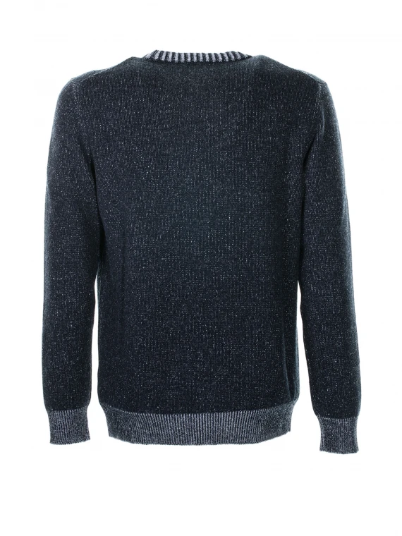 Round neck sweater in wool