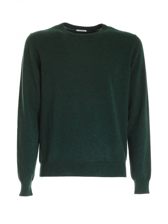 Green wool crew neck sweater