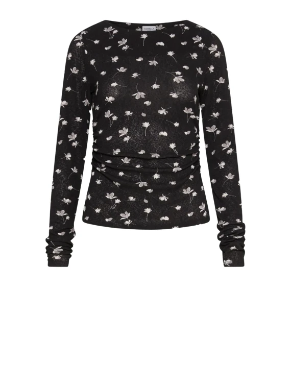 Maglia maniche lunghe in tulle stampato