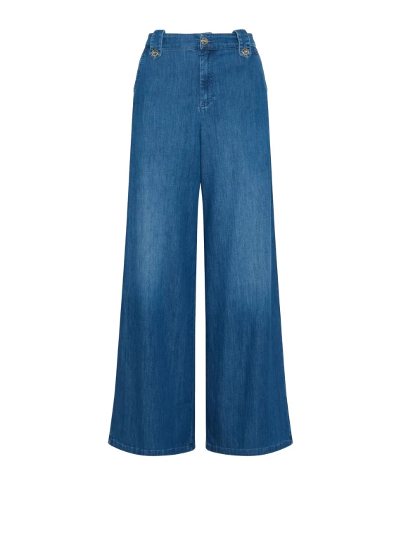 Jeans donna a vita alta wide leg