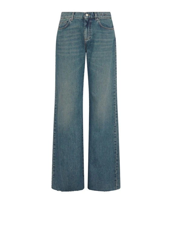 Jeans donna a vita alta wide leg