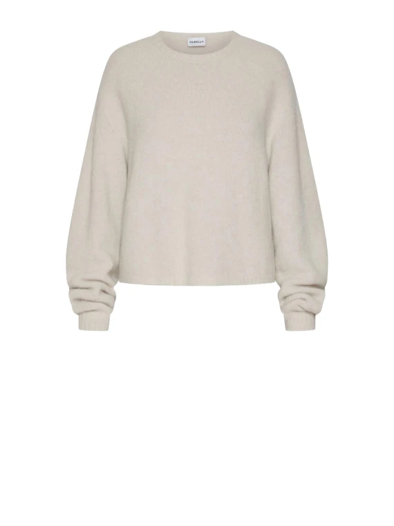 Maglia girocollo beige donna