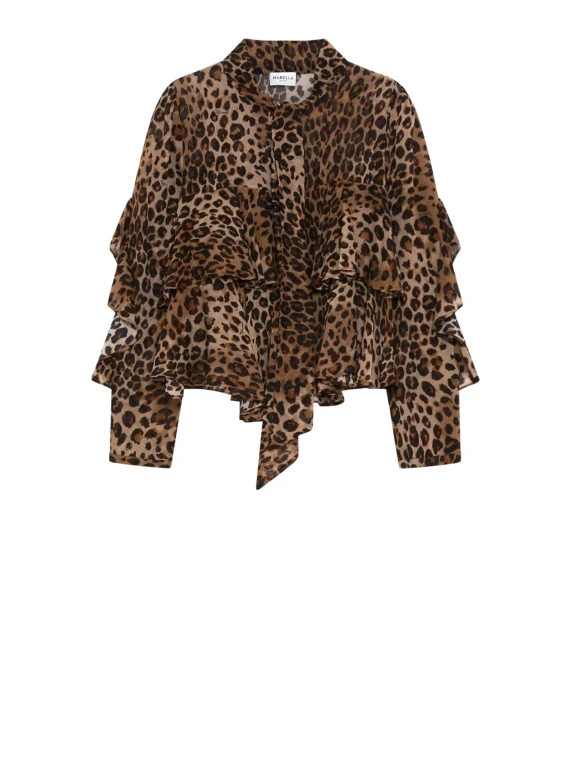 Camicia blusa leopardata in viscosa