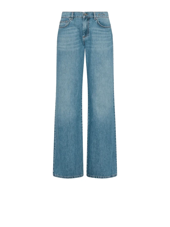 Jeans donna a vita alta wide leg