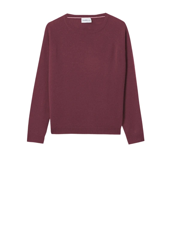 Maglia girocollo bordeaux donna