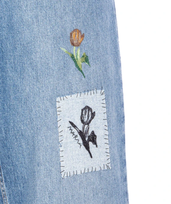 EMBROIDERED DENIM JEANS