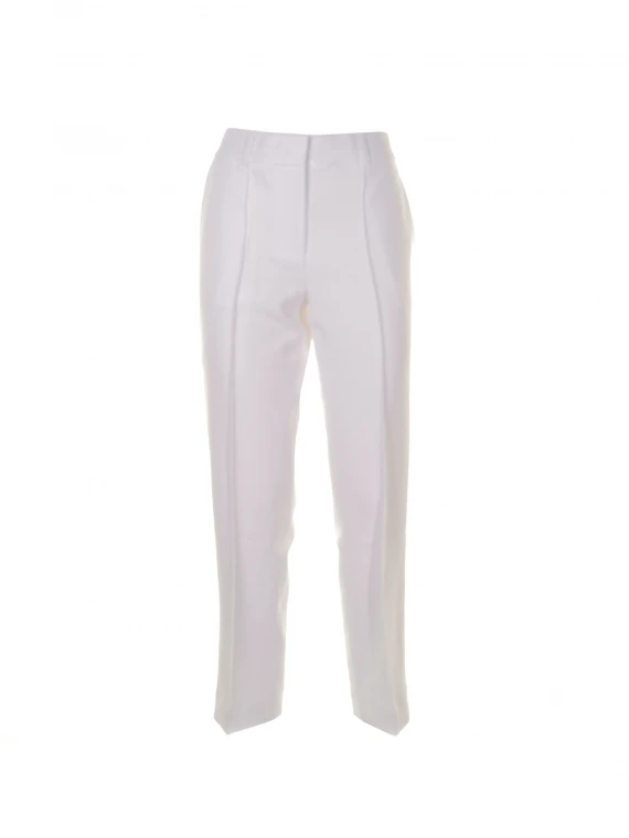 White crepe trousers