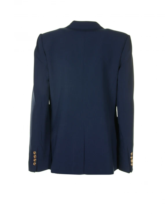 Blue crepe single-breasted blazer