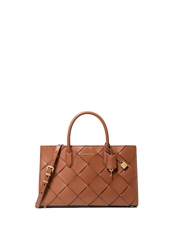 Borsa a mano Scarlett media in pelle intrecciata