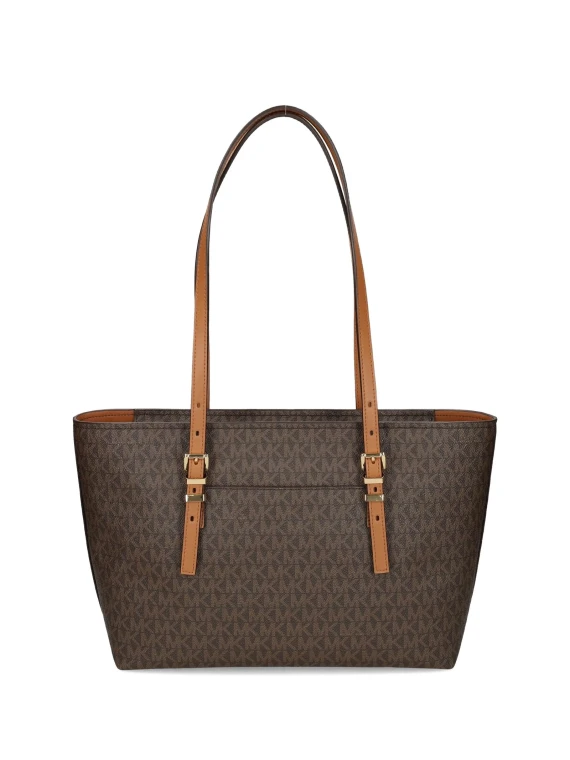 Borsa tote Quinn media in pelle e stampa logo