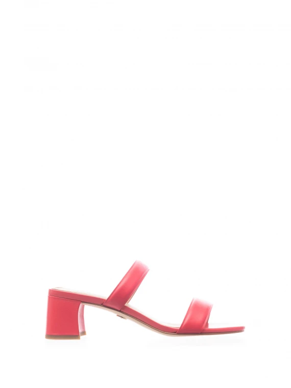 Double band pink leather sandal