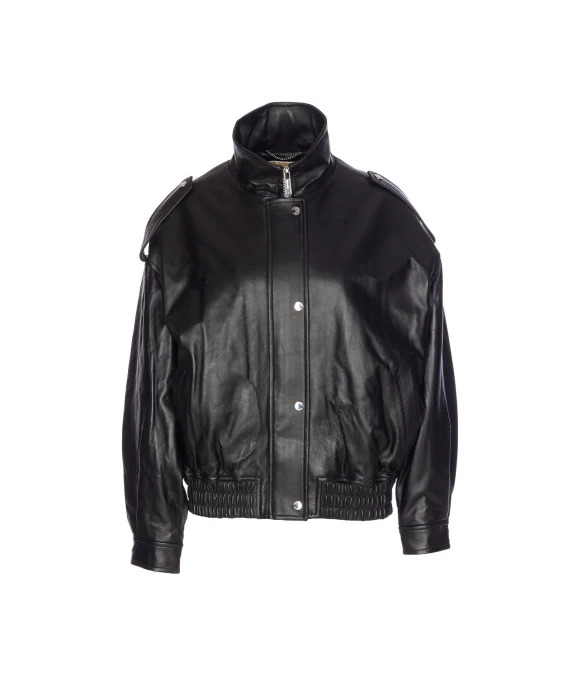 oversized leather blouson