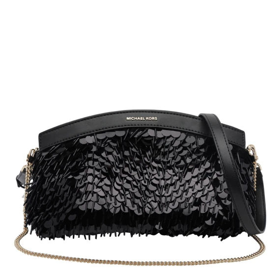 Pochette nera con paillettes Michael Michael Kors
