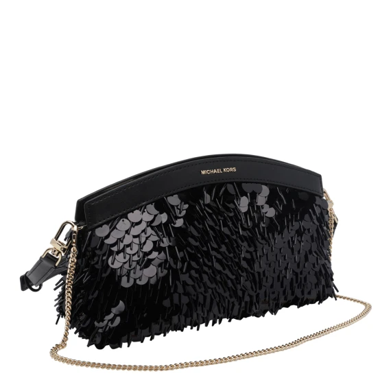 Pochette nera con paillettes Michael Michael Kors