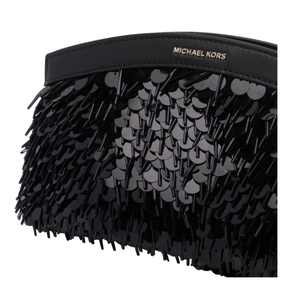 Pochette nera con paillettes Michael Michael Kors
