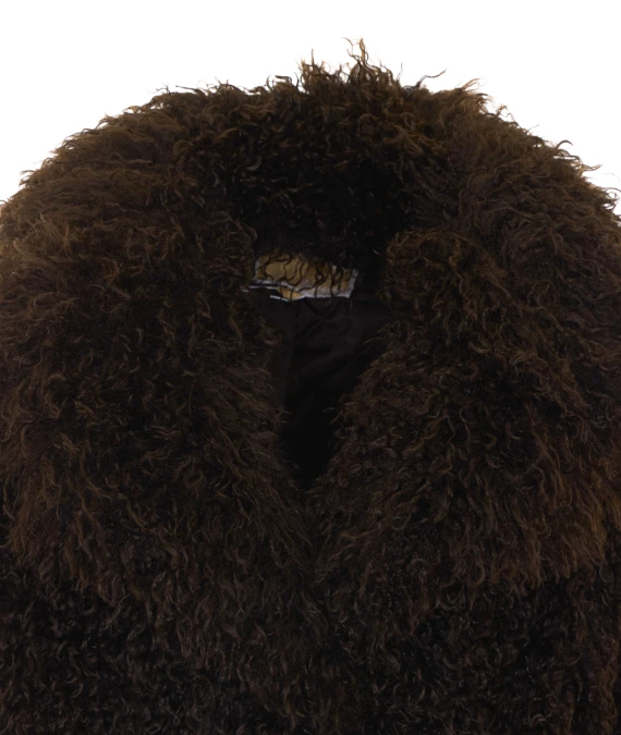Dark brown faux fur jacket Michael Michael Kors