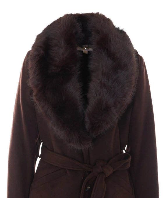 Dark brown wool coat Michael Michael Kors