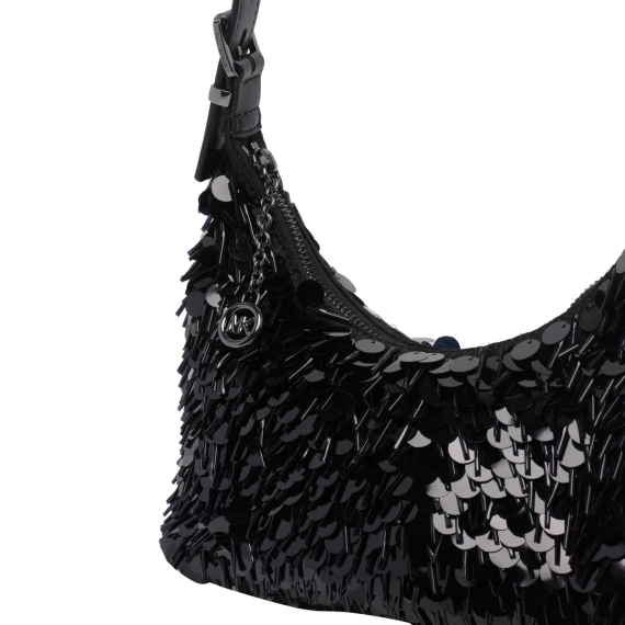 Black sequin pouch bag Michael Michael Kors