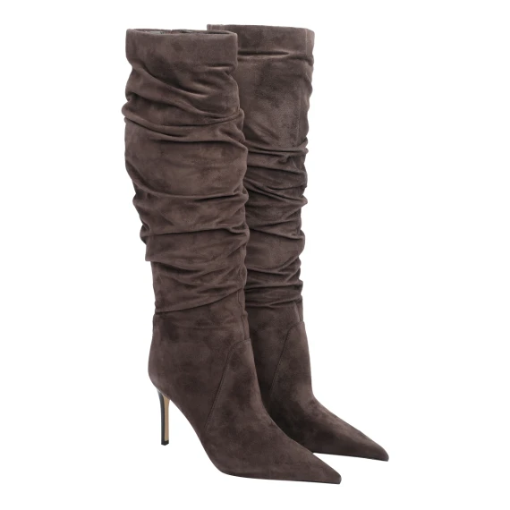 Brown suede high boots Michael Michael Kors