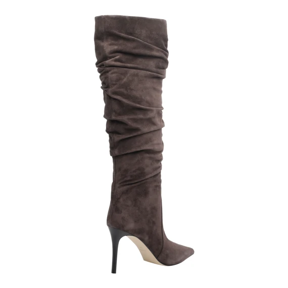 Brown suede high boots Michael Michael Kors