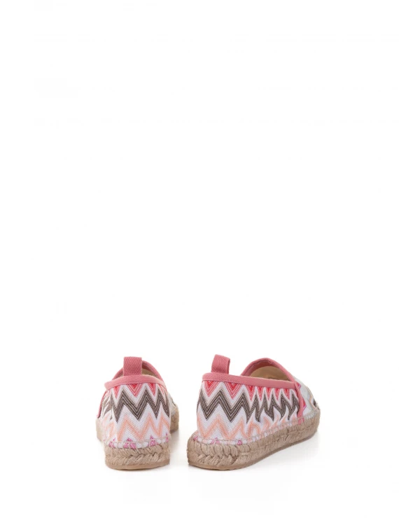 Slip on espadrilles in chevron fabric