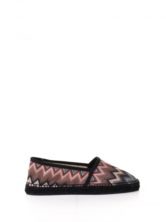 Espadrillas slip on in tessuto chevron