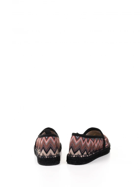 Slip on espadrilles in chevron fabric