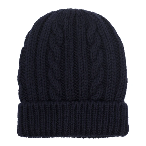 Dark blue ribbed beanie Moncler