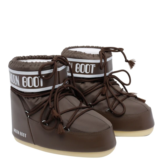 Icon brown nylon low booties Moon Boot
