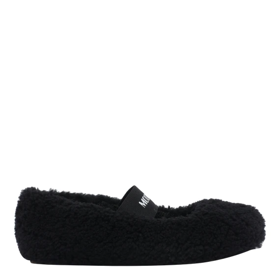 Mocassini bassi neri in shearling Moon Boot