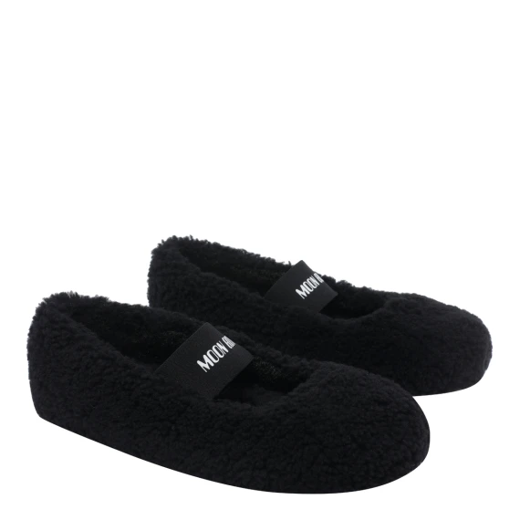 Mocassini bassi neri in shearling Moon Boot