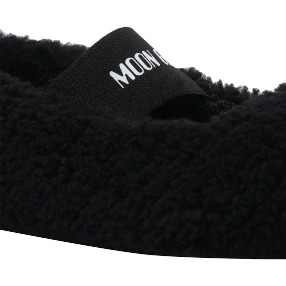 Mocassini bassi neri in shearling Moon Boot