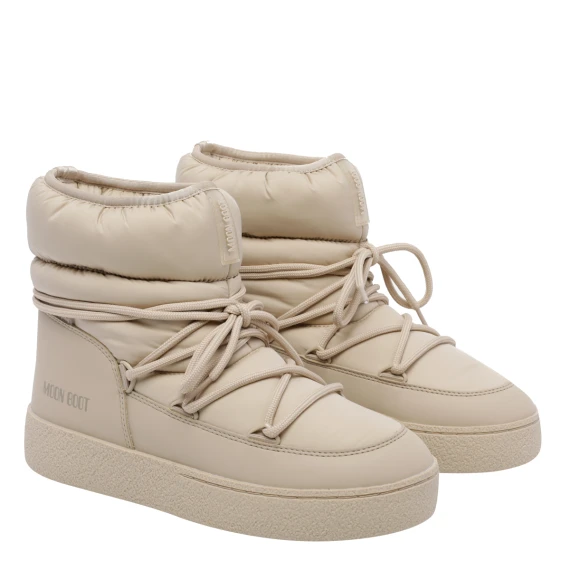 Light beige low lace-up ankle boots Moon Boot