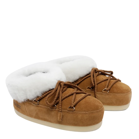 Cognac suede mules Moon Boot