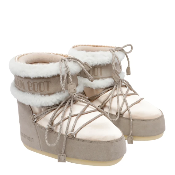 Pale peach Icon Low Pearly Plus booties Moon Boot