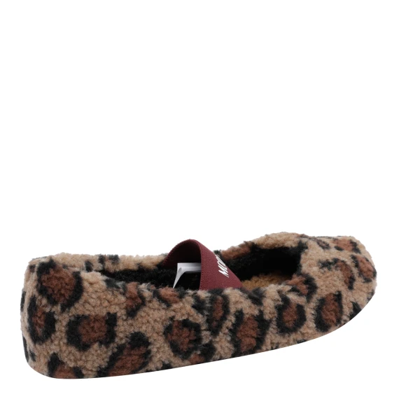 Brown Shearling Flat Ballets Moon Boot
