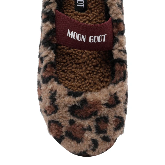 Brown Shearling Flat Ballets Moon Boot