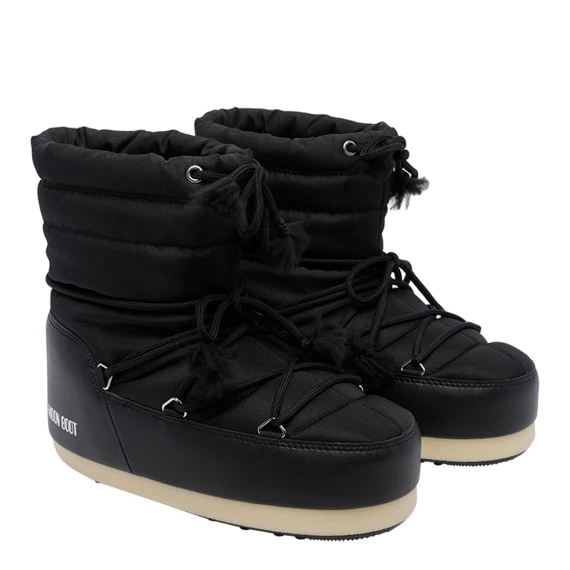 Stivaletti neri imbottiti alla caviglia Moon Boot