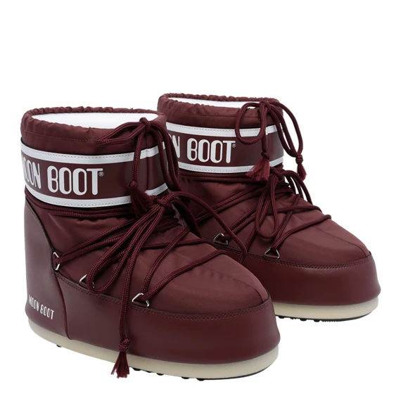 Stivaletti bassi stringati in nylon bordeaux Moon Boot