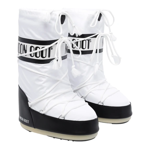 Doposci Icon Nylon bianchi e neri Moon Boot