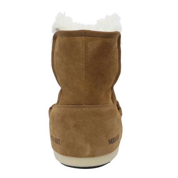 Stivaletti marroni in pelle e shearling Moon Boot