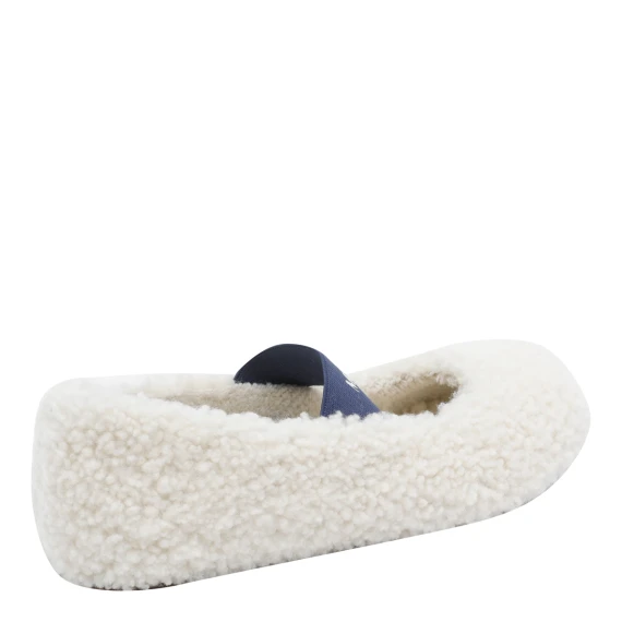 Slipper basse in shearling bianco avorio Moon Boot