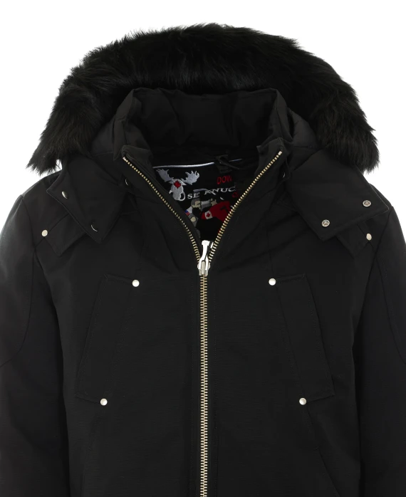 Black cotton and nylon bomber jacket MOOSE KNUCKLES