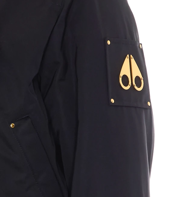 Giacca bomber nera con cappuccio in pelliccia sintetica MOOSE KNUCKLES