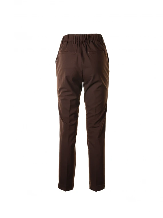 High-waisted brown chino pants