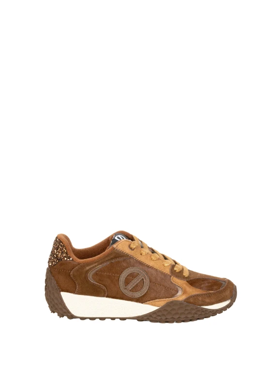 Kate low-top sneakers in suede and pony hair brown NO NAME